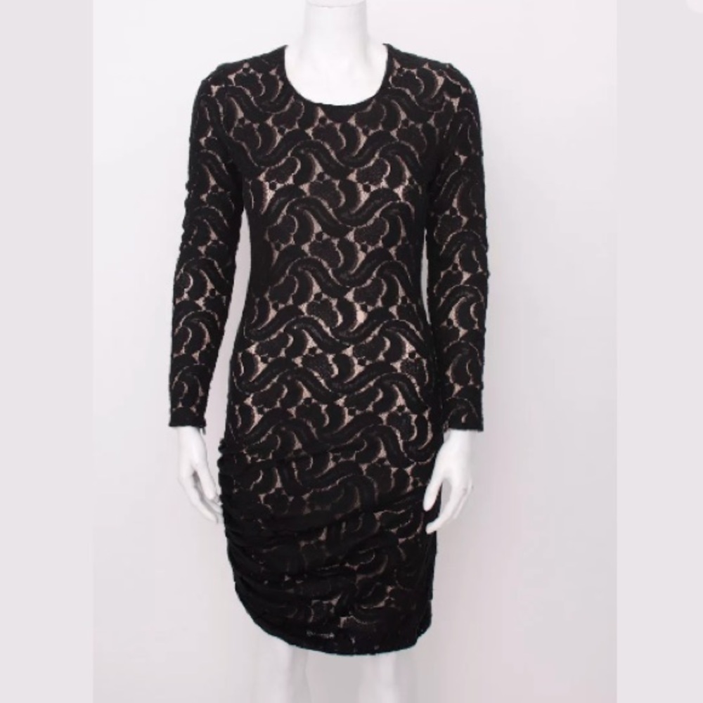 A.L.C Black Nude LongSleeve Bodycon Cocktail dress